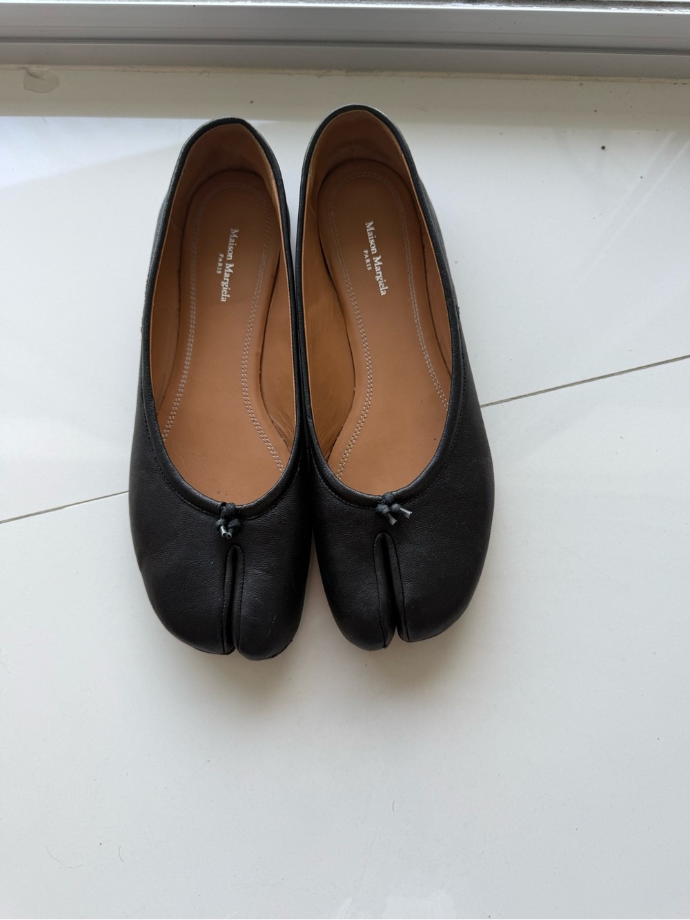 Maison Martin Margiela Black Tabi Split-Toe Ballet Flats